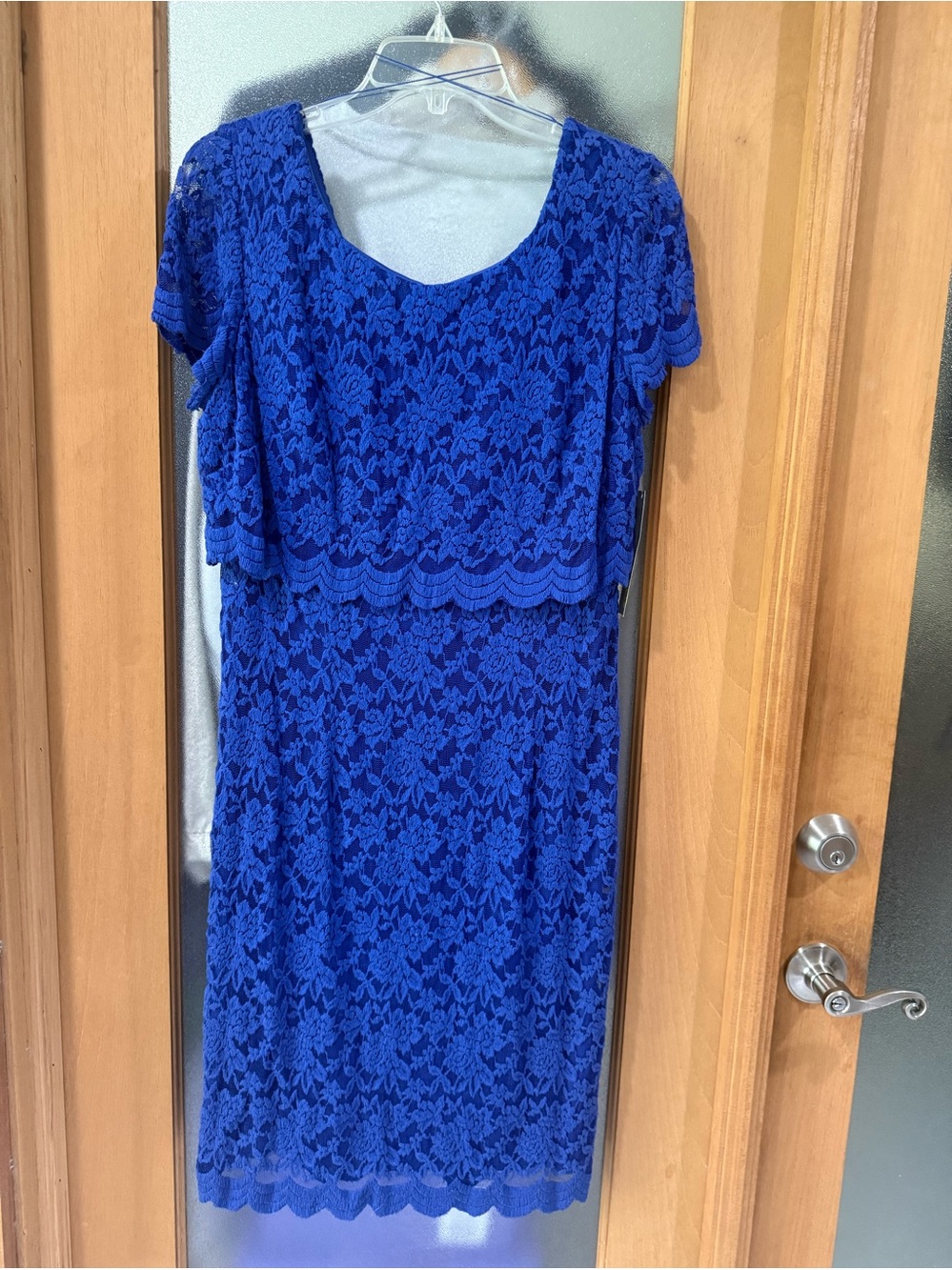 London Times Blue Lace Scoop-Neck Women’s Dress - Size 12